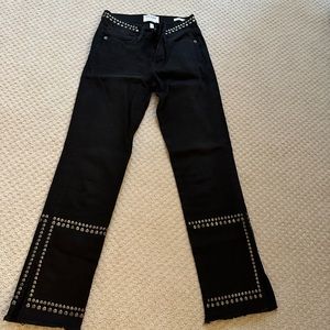 Frame Le High Straight Studded Black Jeans